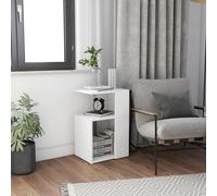 vidaXL Side Table White Chipboard Coffee Sofa End Accent Table Magazine Rack