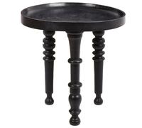 Beliani Side Table LEETON Mango Wood Black, Black