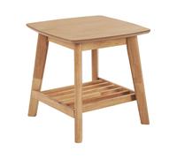 Beliani Side Table Tulare Wood Light Brown