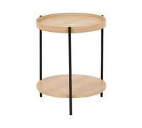Side Table Light Wood with Black LANDER