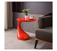 Side Table Living Room 19.6*21.6'' ABS End Table, Round Small Coffee Table, Side Table for Home and Office, Bed Side Table Sofa Side Table, for Living Room Bedroom Meeting Room Bedside Table(Red)
