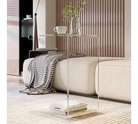 Side Table Living Room, Modern End Table, Small End Table Sofa Side Table C-Shaped Acrylic Coffee Tables Narrow Accent Table, For Living Room Bedroom Office(Size:30x30x60cm,Color:A)