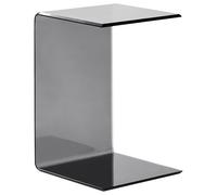 Side Table LOURDES Tempered Glass Black