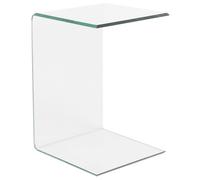 Side Table LOURDES Tempered Glass Transparent