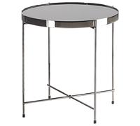 Side Table LUCEA Tempered Glass Silver