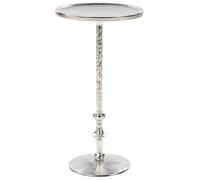 Beliani Metal Side Table Silver Meda, Silver