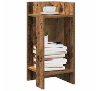 Side Table Old Wood 25.5x27x60 cm Engineered Wood 2-Shelf Corner Storage Minimal