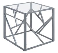 Side Table ORLAND Glass Silver
