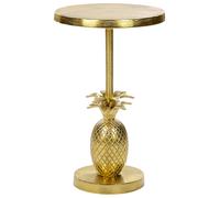 Beliani Metal Side Table With Pineapple Base Gold Pannouvre, Gold
