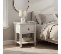 Side Table Provence 1 Drawer Rustic Pine White