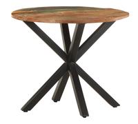 Side Table Reclaimed Wood Mixed Colour 68x68x56 cm Powdercoated Iron Legs Rustic