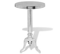 Side Table Round Aluminium Silver Accent Coffee Stand Rack 39cm/55cm vidaXL