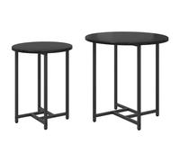 Side Table Set 2 pcs Smoked Oak and Black