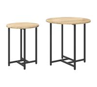 Side Table Set 2 pcs Smoked Oak and Black