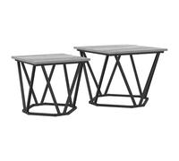 Side Table Set 2 pcs Engineered Wood and Steel Living Room Furniture vidaXL