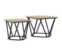 Side Table Set 2 pcs Engineered Wood and Steel Living Room Furniture vidaXL