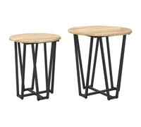 Side Table Set 2 pcs Industrial Round Accent Urban Living Room Areas vidaXL