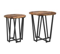 Side Table Set 2 pcs Industrial Round Accent Urban Living Room Areas vidaXL