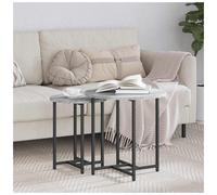 Side table set 2pcs Grey Sonoma engineered wood nesting metal frame 50x50x50 cm
