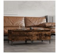 Side Table Set 2pcs Smoked Oak Engineered Wood Metal Feet 50x46x35cm with Drawer