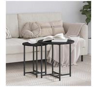 vidaXL Side Table Set 2 pcs Black Oak