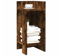 Side table set of 2 Smoked oak 2-shelf Engineered wood 25.5x27x60 cm corner mini