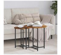 Side Table Set 2 pcs Smoked Oak and Black