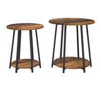 Side Table Set with Shelf 2 pcs Artisan Oak and Black