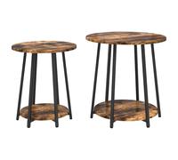 Side Table Set with Shelf 2 pcs Artisan Oak and Black