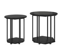 Side Table Set with Shelf 2 pcs Tables Engineered Wood Living Room vidaXL