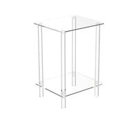 Side Table Small - Transparent Acrylic Bedroom Little End Table, Compact Storage Desk, Balanced Weight Bearing Capability, Practical Room Addition | Tables for Bedroom Lounge Reading Lamp Storage