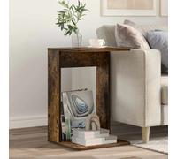 Side Table Smoked Oak Engineered Wood 40x38x62.5cm Rectangular Compact End Table