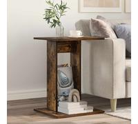 Side Table Smoked Oak Engineered Wood 45x40x62.5cm Modern Rect Accent LivingRoom