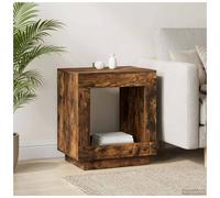Side Table Smoked Oak Engineered Wood 60x40x65cm Rectangular Modern Compact Slim