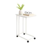Relaxdays C-shaped side table with wheels