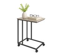 Relaxdays C-shaped side table with wheels