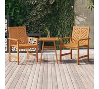 Side Table Solid Acacia Wood 45x45x60 cm Chevron Top Oil Finish Dark Brown Patio