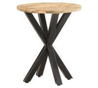 Side Table Solid Mango Wood Natural Finish Powder-Coated Iron 48x48x56cm Rustic