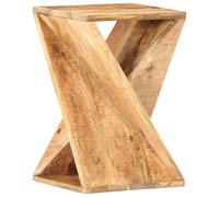 Side Table Solid Reclaimed Mango Wood Mixed Colour Handmade Twisted 35x35x55 cm