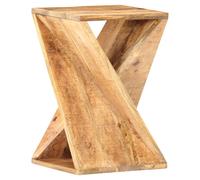Side Table Solid Reclaimed Wood Mixed Colour 35x35x55 cm Twisted Handmade Stool