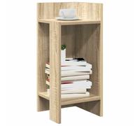 Side Table Sonoma Oak Engineered Wood 25.5x27x60 cm 2 Shelves Modern Slim Corner