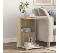Side Table Sonoma Oak Engineered Wood 40x35x60cm Modern Movable With Wheels Slim