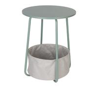 Side table Storage table Coffee table Round metal table with basket