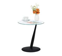 Side table Tempered Glass Heavy Base Coffee Table Round End Table End Table