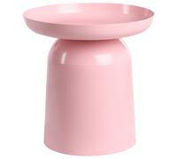 Beliani Side Table TORRENS Metal Pastel Pink, Pink