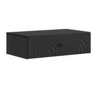 Side Table Wall-Mounted Black 59x34.5x17cm Engineered Wood 1 Drawer Space-Saving