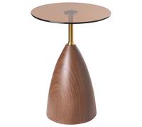Side Table WALLIS Tempered Glass Brown