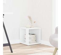 Side Table White 33x33x34.5 cm Engineered Wood Square Corner Shelf Modern Small