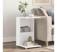 vidaXL Side Table with Wheel White 40 x 35 x 60 cm Engineered Wood
