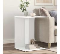 Side Table White Engineered Wood 45x40x62.5cm Compact Modern Nightstand Compact